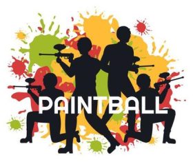 Game paintball advertising template vector