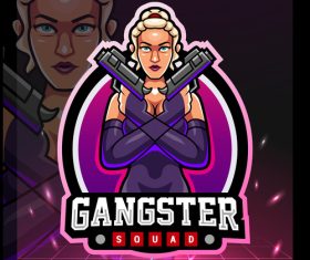 Gangster esports logo design vector