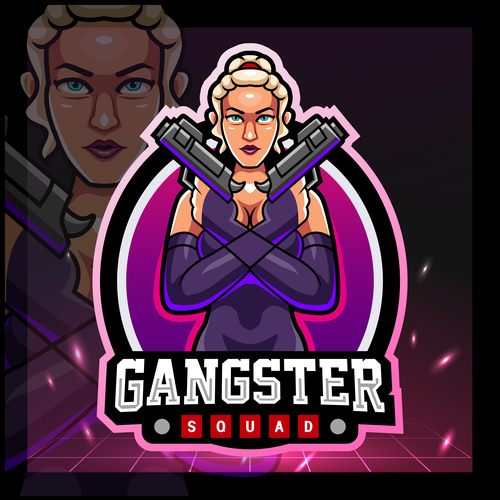 Gangster esports logo design vector