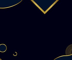 Geometrically abstract black gold background vector