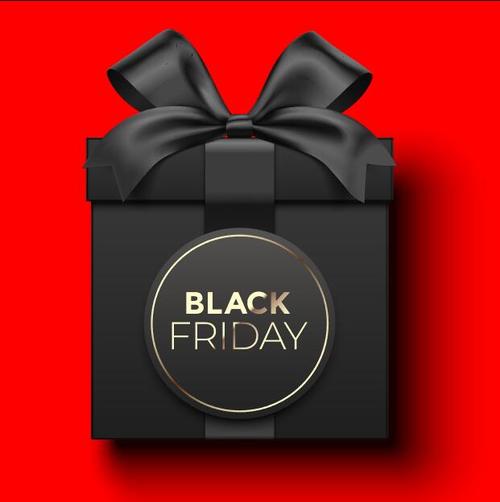Gift box black friday vector