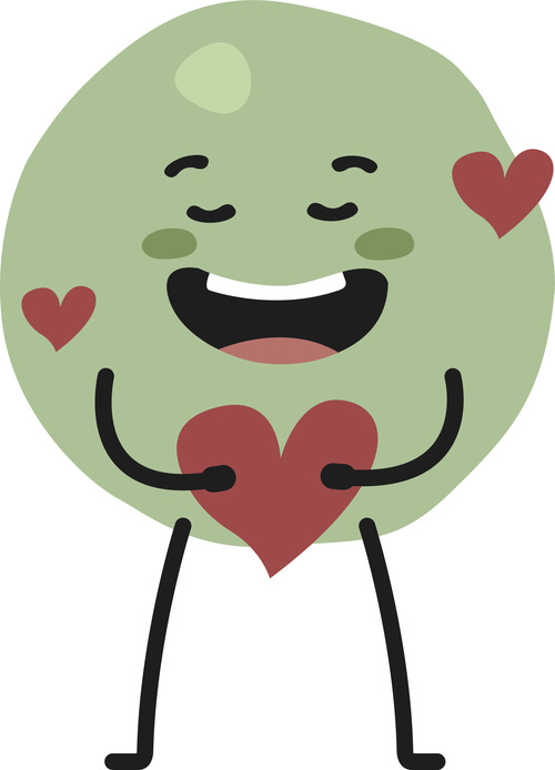 Green pea cartoon vector