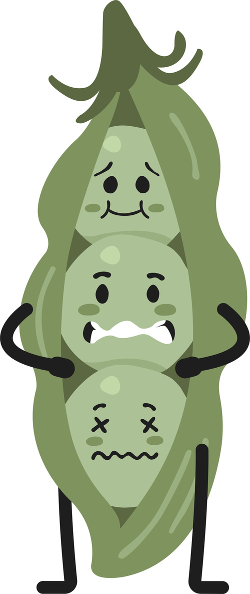 Green pea pod cartoon vector