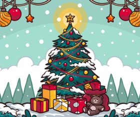 Hand drawn christmas background vector