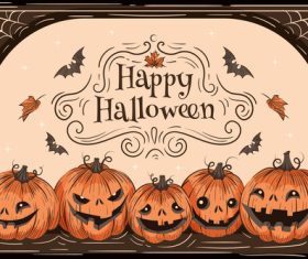 Hand drawn halloween background vector