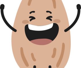 Happy almond cartoon vector