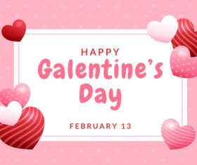 Heart decorative greeting card Galentines Day vector