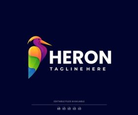 Heron gradient colorful logo vector