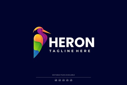 Heron gradient colorful logo vector
