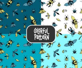 Insect colorful seamless pattern vector