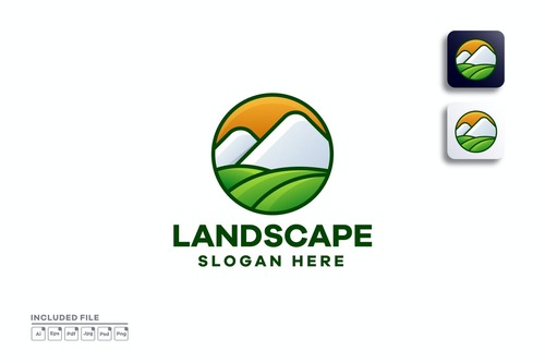 Landscape logo design vector