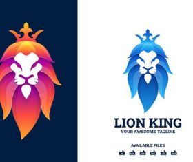 Lion king gradient logo template vector