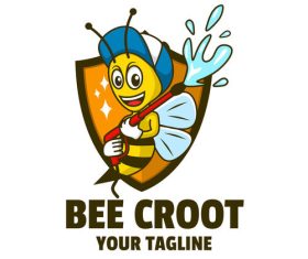 Little bee cartoon illustration vector