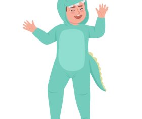 Little boy vector in crocodile suit