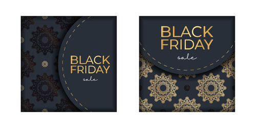 Luxurious gold ornament banner sale black friday vector