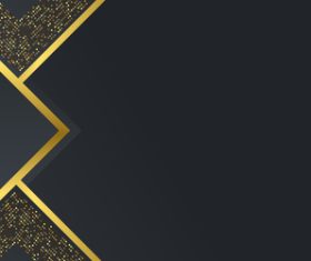 Luxury square black gold abstract background vector