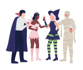 Male and female vampire party vector