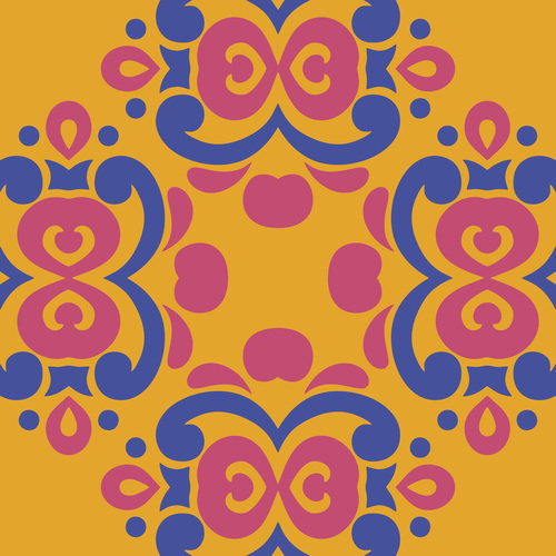 Modern and fun damask seamless pattern vector