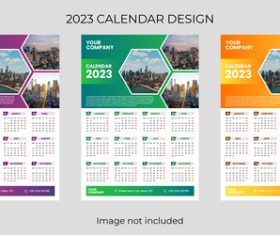 Modern colorfull 2023 wall calendar vector