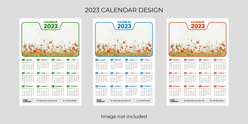 New Year calendar vector with plant background