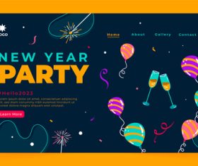 New Year party template design vector