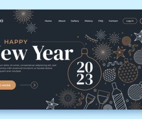New Years cover template design vector for black and white websites