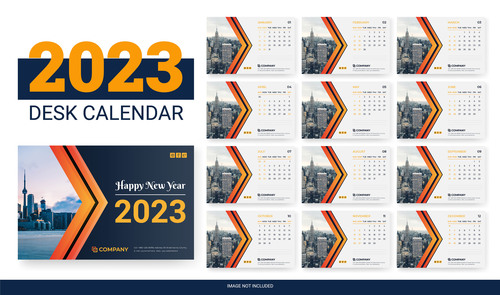 New Years desk calendar design template vector