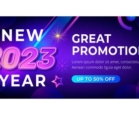 New year commercial promotion flyer design vector