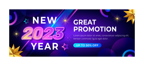 New year commercial promotion flyer design vector