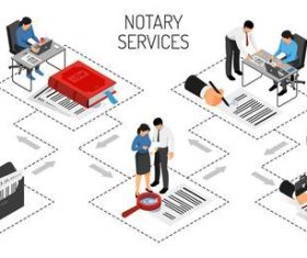 Notary services cartoon illustration vector