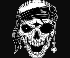 One eyed pirate skull vector
