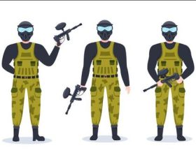 Paintball game personal equipment vector