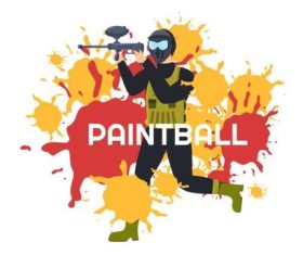 Paintball game promotion vector