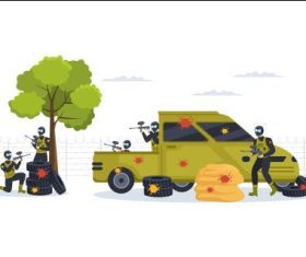 Paintball game vector with comparable strength