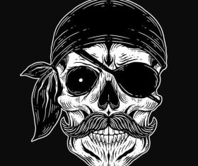 Pirate crew skull vector