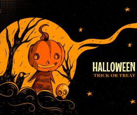Pumpkin halloween background vector