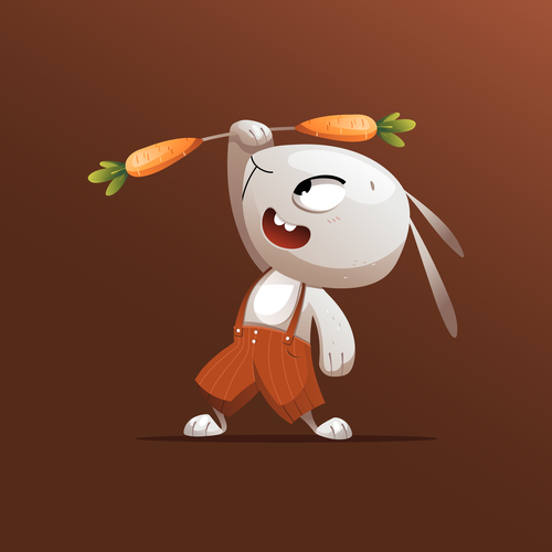 Rabbit does sports vector