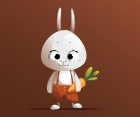 Rabbit with carrot vector