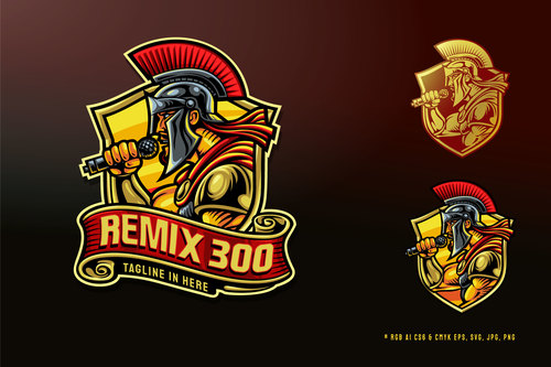 Remix300 logo template vector