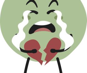 Sad green pea cartoon vector
