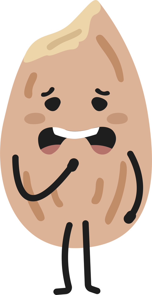 Sadness almond cartoon vector