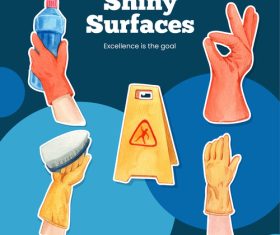 Shiny surfaces cleaning service concept vector