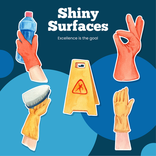 Shiny surfaces cleaning service concept vector