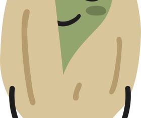 Shy pistachio vector cartoon
