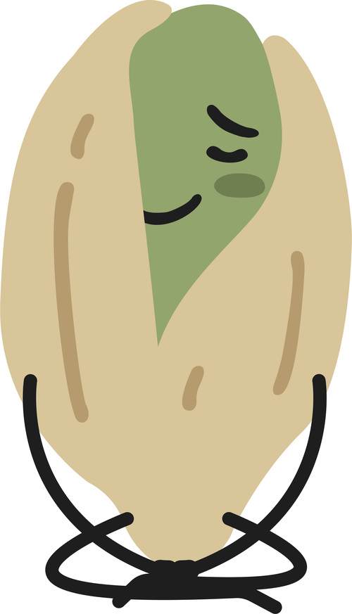 Shy pistachio vector cartoon