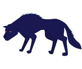 Silhouette wolf vector