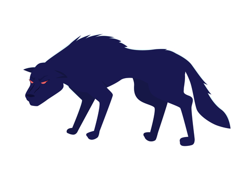 Silhouette wolf vector