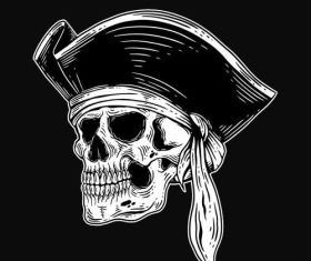 Skull vector of pirate wearing headband