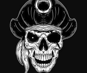Skull vector of pirates wearing eye mask