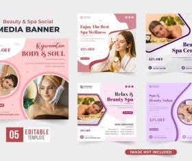 Spa treatment promotion template vector